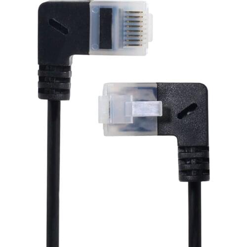 CY Cat6 Ethernet RJ45 Right Angled UTP Network Cable Patch Cord 90 Degree Cat6a Lan Cable 25cm for Laptop Router TV BOX