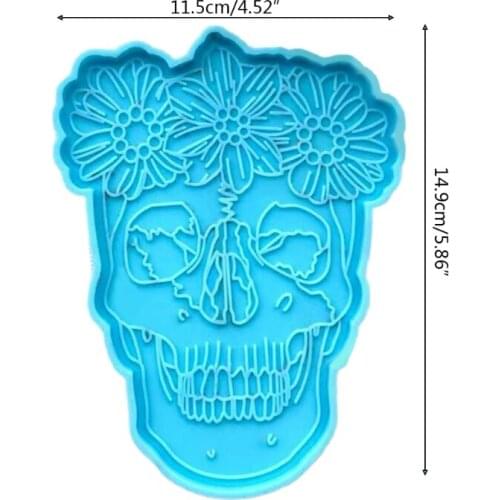 R58E DIY Crafts Female Skull Coaster Epoxy Resin Mold Cup Mat Casting Silicone Mould