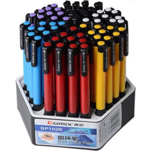 Free shipping 36/60pcs Blue ballpoint pen clicked school students stationery office accessories supplies boligrafos canetas pens