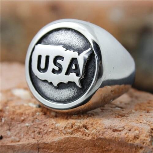 Band Party 316L Stainless Steel Simple Fashion USA Ring Cool USA Mens Ring