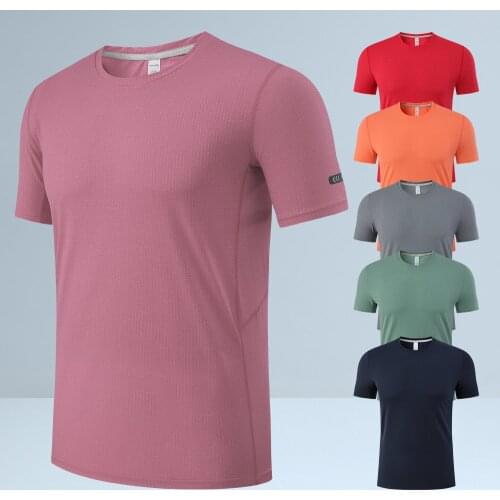High Quality Nylon Men Sports Running T Shirt Fitness Quick Drying Training Clothes Gym Sports Shirts Tops Outdoor Casual Wear