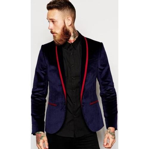 High Quality Velveteen Groomsmen Shawl Lapel Groom Tuxedos Men Suits Wedding/Prom Best Man Blazer ( Jacket+Pants+Tie) A41