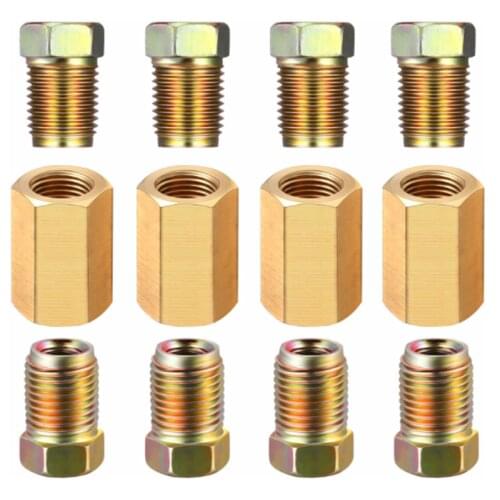 1/4 brake line, 7/16-24 Inverted Line Fittings & brass Unions, 12 pcs