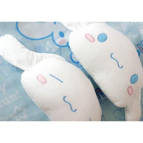 Cute 1pc 25cm cartoon cute big ear white dog plush cotton car headrest Vehicle bone neck pillow stuffed toy gift for girl