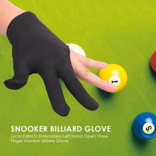 10pcs Three Finger Snooker Billiard Cue Glove Lycra Fabrics Embroidery Left Hand Open Pool Fitness Accessories Hot Sale