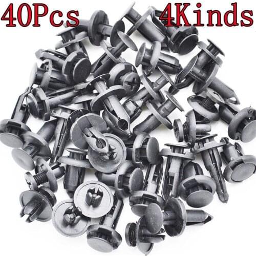 40PCS Universal for Automobile Bumpers Hole Plastic Push Screws Rivet Door Buckle Panel Fixings Clips