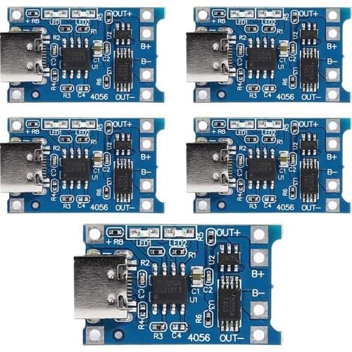 5/10 pcs Micro USB 5V 1A 18650 TP4056 Lithium Battery Charger Module Charging Board With Protection Dual Functions 1A Li-ion
