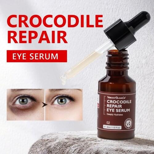 VIBRANT GLAMOUR Against Dark Circles Eye Serum Crocodile Fade Eye Puffiness Anti-Aging Lifting Firming Remove Eye Bags Eye Care