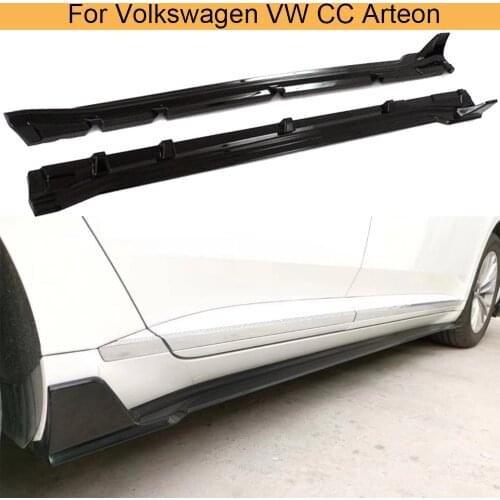Car Side Skirts Body Kits For Volkswagen VW CC Arteon 2019 2020 Body Kits Side Bumper Skirts Extension Lip Spoiler Glossy Balck