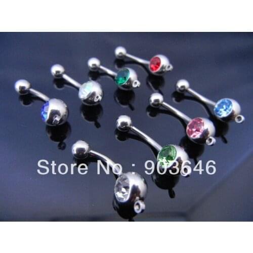 Free shippment 50pcs Body Jewelry -Navel Belly Rings with one hook for DIY Pendants