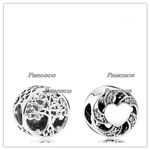 925 Sterling Silver Charm Openwork Family Tree Roots Blooming Branches Beads Fit Pandora Bracelet & Necklace Jewelry