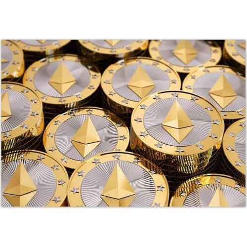 Custom Canvas Decor Ethereum Digital Currency Colorful Wall Fabric Posters And Prints Home Decor Painting 20x30cm,27x40cm