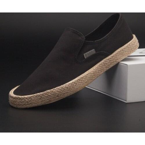 Retro Cheap Spring and Autumn Mens Casual Canvas Shoes Solid Fashion Mens Flat Sneakers Recreational Canvas Loafers