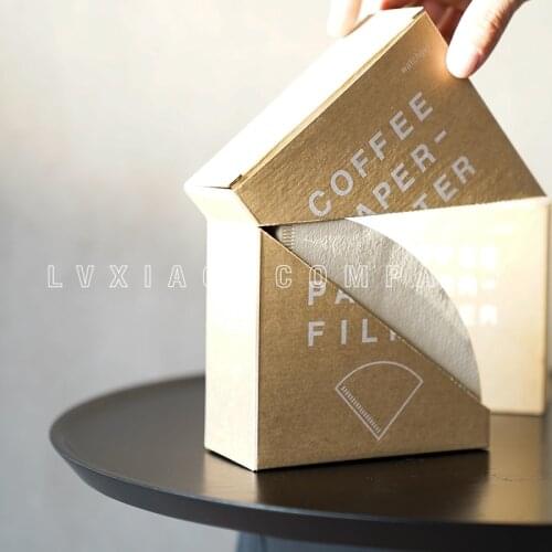 Watchget Design Filter Paper with Holder 100 Pieces Wooden/Bleached Paper Hand V60 Drip Paper Coffee Filter