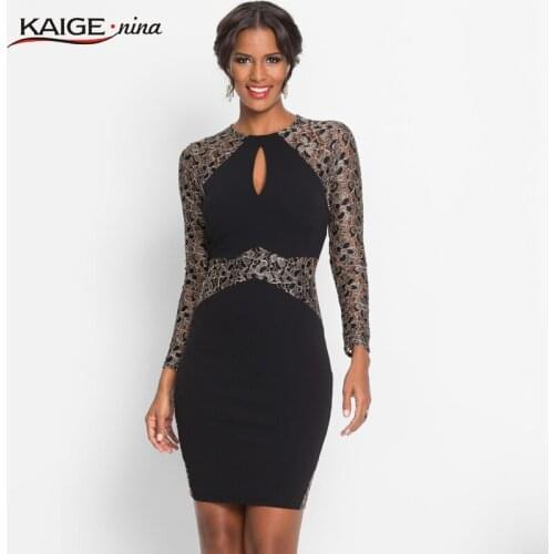 KaigeNina New Fashion Hot Sale Women solid sexy &club Printing Cloth O- Neck Mid-Calf lace knitting cotton Dress 18008 a