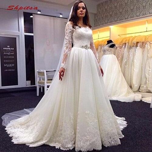 Long Sleeve Lace Wedding Dresses Turkey Plus Size Bride Bridal Weding Weeding Dresses Wedding Gowns 2019