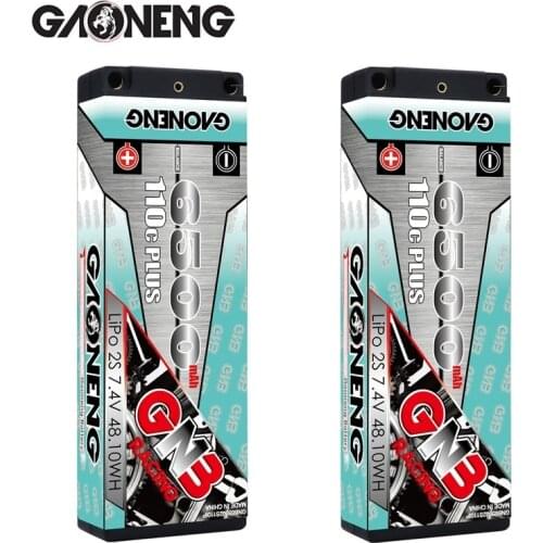 Gaoneng GNB 6500mAh 2S 7.4V 110C Hardcase LiPo Battery pack with 5.0mm Plug T XT60 EC5 XT90 Plug for 1:10 1/10 RC Car RC Boat