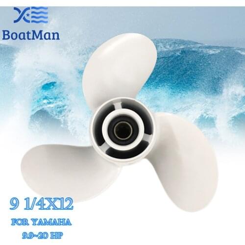 Boat Propeller 9 1/4x12 For Yamaha Outboard Motor 9.9-20HP Aluminum 8 Tooth Spline 683-45941-00-EL Engine Part