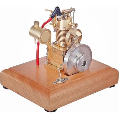 1.6cc Mini Vertical Air-Cooled Single-Cylinder Four-Stroke Gasoline Internal Combustion Engine With Wooden Base For Children Toy