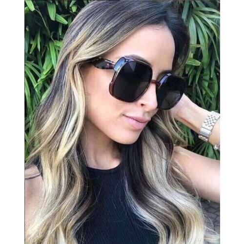 Fashion Transparent Frame Big Oversized Square Sunglasses Women Men Gradient Glasses