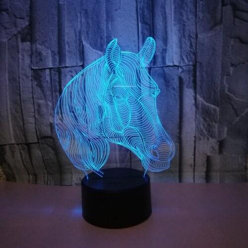 Horse head 3d Nightlight For Christmas decorative lights Remote Touch switch Moderne Desk Lamp 3d Table Lamps For Living Room