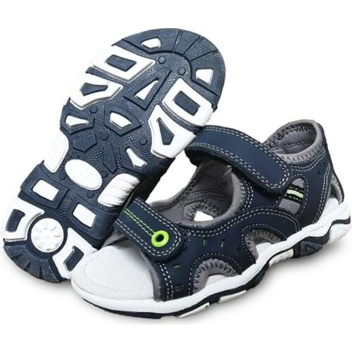NEW 1pair boy Genuine Leather Children beach Sandals arch support Orthopedic,Super Quality Kids Summer shoes