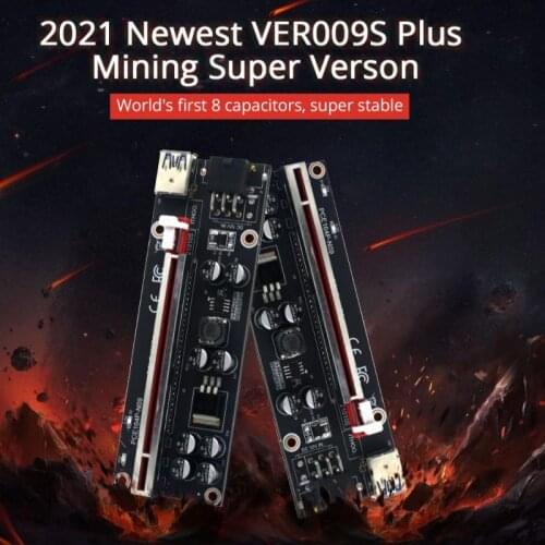 Newest PCIE Riser 009s Plus Mining Super Version PCIE X16 PCI Express 1x 16x Extender 6Pin Adapter Card For Mining Video Card