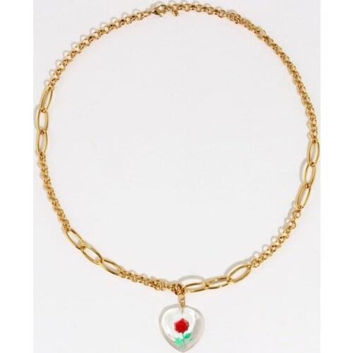 Europe and the United States new 2021 new love rose necklace