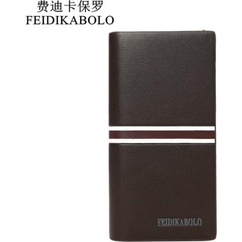 FEIDIKABOLO New Arrival PU Male Leather Purse Mens Clutch Wallet Young Men Long Purses Fashion Card Holder Man Coin Wallets Bag