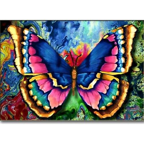 New 5D DIY Full Square Diamond Painting Butterfly Cross Stitch Kit Abstract Flower Diamond Embroidery Mandala Diamond Mosaic
