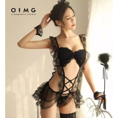 OIMG-Womens Sexy Intimate Lingerie Set Sexy Exotic Maid Costume Role Playing Erotic Bedroom Cosplay Party Costume