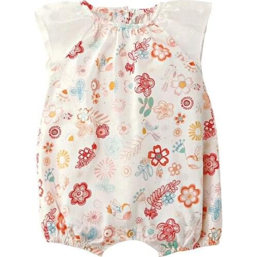 Orange Family Law Simple Original Newborn Girl Baby Pure Cotton Flying Sleeves Short Kazakhstan Clothing Lin Tai Package Fart