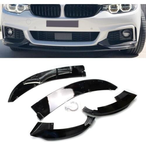 For BMW F32 F33 F36 4 Series 2014-2020 Front Bumper Lip Spoiler Cover Trim Gloss Black ABS M Sport Car-Styling Accessories