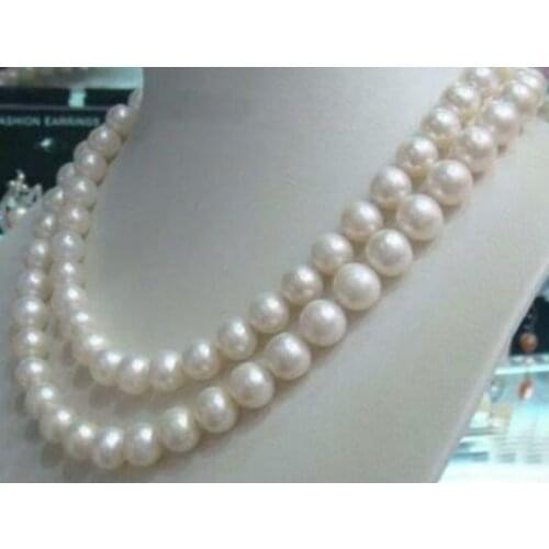 Shopping! Charming 8-9mm White Akoya Cultured Pearl Necklace Pearl Jewelry Rope Chain Necklace Pearl Beads Natural Stone