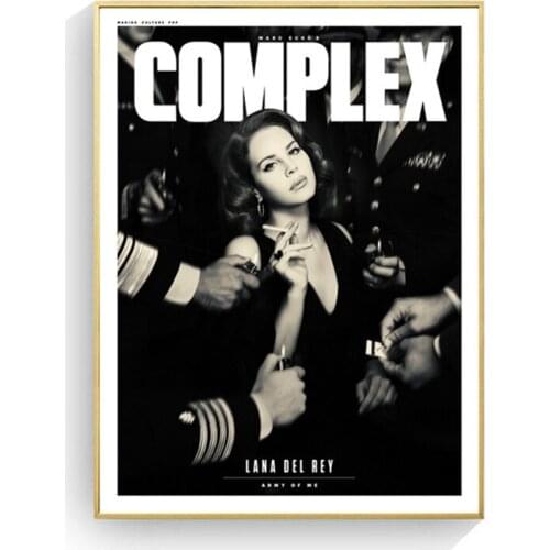 Lana Delrey Portrait Canvas Poster Classical Famous Singer Movie Tv Star Posters and Prints Black and White Picture No Frame