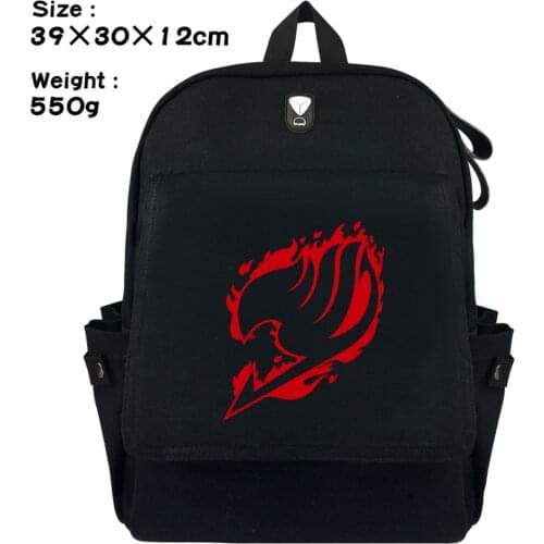 Anime Fairy Tail Backpack Casual Rucksack Student Shoulders Travel Laptop Bag Fashion Cell Phone Pocket Unisex Canvas School Bag