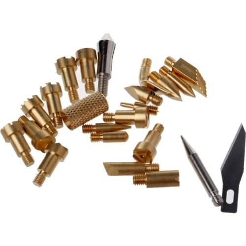22 Pcs Wood Burning Pen Tips Stencil Soldering Iron Pyrography Working Carving knife tips