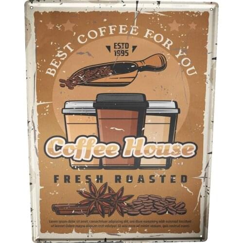 SINCE 2004 tin Sign Fun Kitchen Cafe Coffee Bean