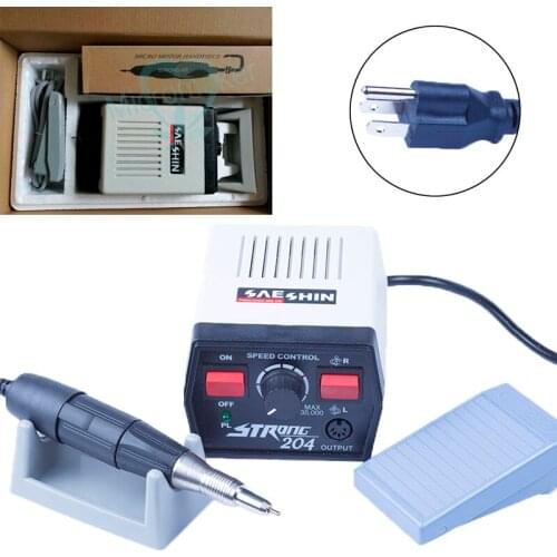 220V/110V Dental Lab Micro Motor 35000RPM Strong 204 Micromotor Hand and 102 Handpiece