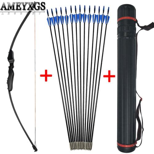 Archery Recurve Takedown Bow 40lbs Straight Bow Long Bow With Fiberglass Arrows Outdoor Hunting Shooting Accessories