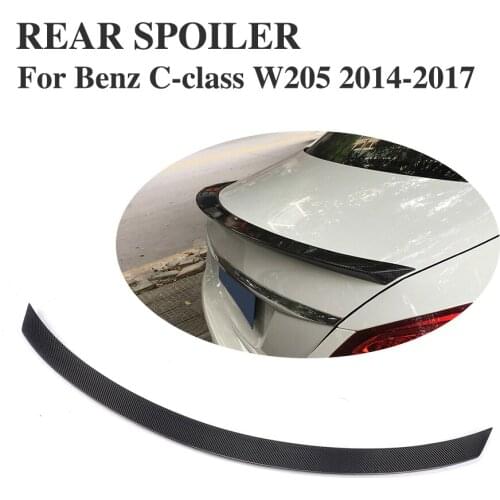 Carbon Fiber Car Rear Trunk Spoiler For Benz C Class W205 C63 AMG C200 C250 C300 C400 4-door 2014-2017