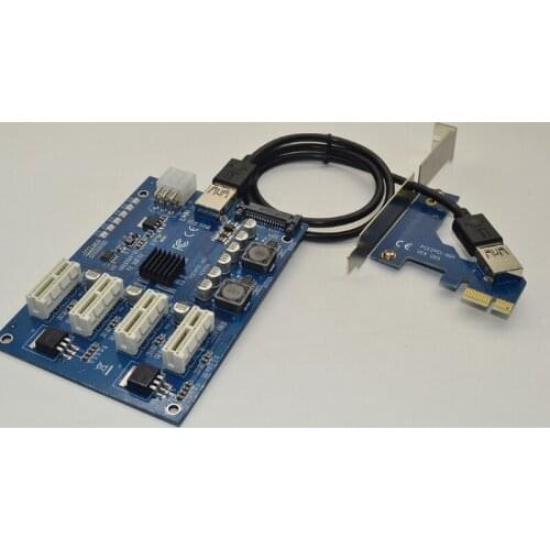 High Quality For HUB 6-pin Sata USB Adapter Card PCI-E X1 To 4 PCI-E X16 Expansion Kit Compatible With PCI Express 2.0 11
