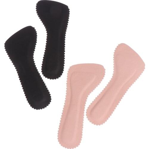 1pair Anti-Slip Inserts Pad Women High Heels Sandals Slippers Gel Insole Pig Leather Latex Cushion Flat Feet Arch Support Insole