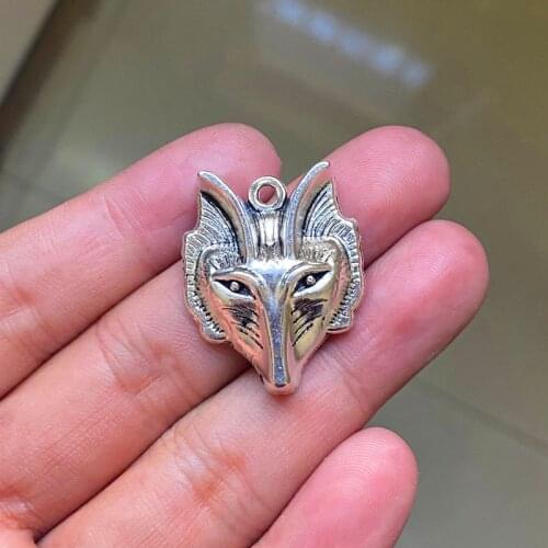 12pcs 30x24mm Fox Connector Pendants Charms Jewelry Making DIY Mens WomenNecklace Bracelet Handmade Crafts Accessories