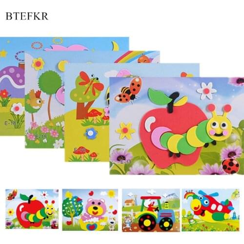 3D EVA Foam Sticker Puzzle Toys DIY Cartoon Animal designs Puzzle Series Early Learning Educational Toys for Children