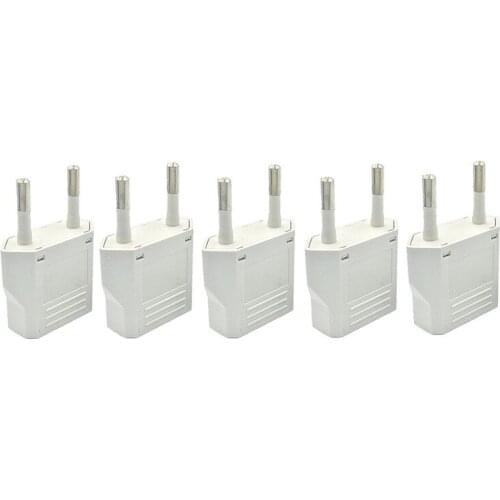 4.8mm EU Plug Adapter Travel Adapter CN US To EU KR Euro Black/White Power Adapter Electrical Plug Converter Sockets Outlet