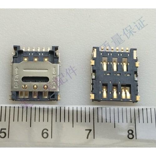 5pcs) Nano SIM card holder, card slot, flip type, small card holder, 6-pin gold-plated mobile phone card holder, patch foot