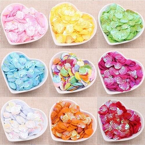 50g/lot 13*14mm Shell Glitter Sequins Sewing Garment Accessories Diy Crafts Conch Glitter Paillettes Decoration confetti