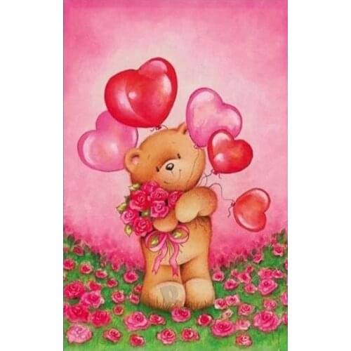 Diamond painting cartoon bear, 5d diy diamond painting cross stitch cartoon