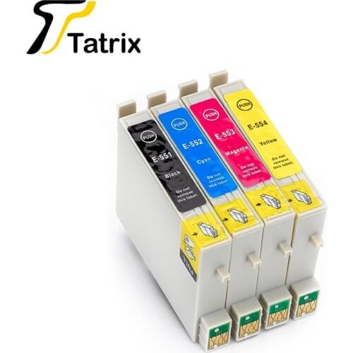 4 Color T0551 T0552 T0553 T0554 Ink cartridge T551 For Epson Stylus Photo Inkjet Cartridges RX420 RX425 RX520 R240 R245 Printer